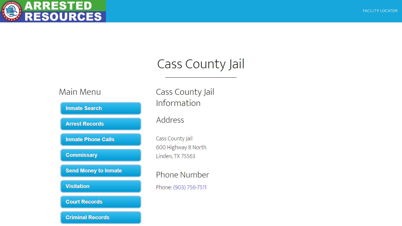 Cass County Jail - Inmate Search - Linden, TX